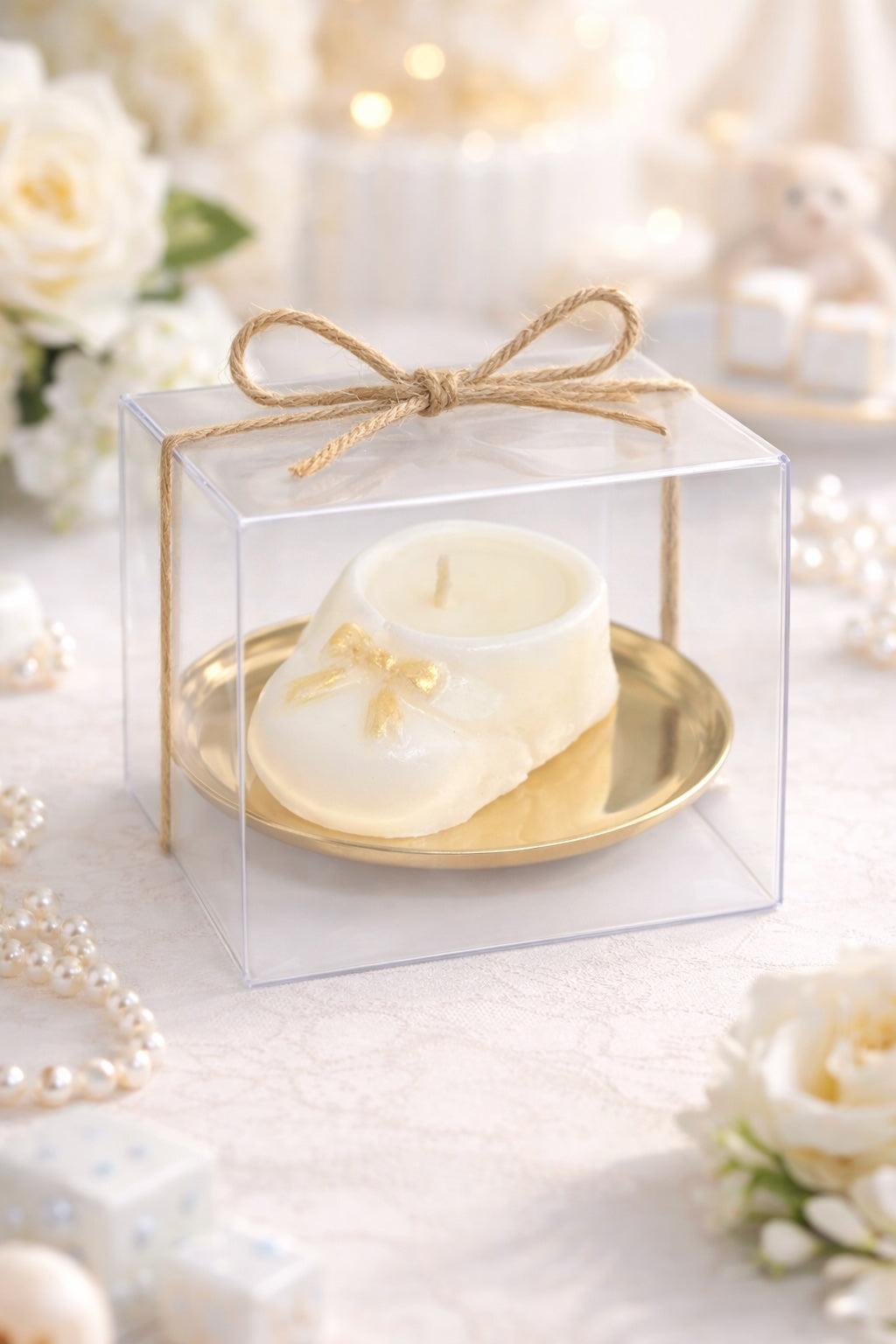 Baby Shoe Keepsake Candle, Clean Burning 1 oz