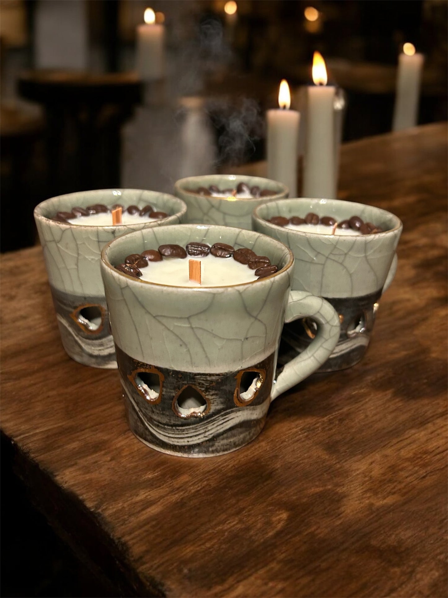 3.6oz Coffee Old Fashioned Candle w/Wooden Wick (1 pc)